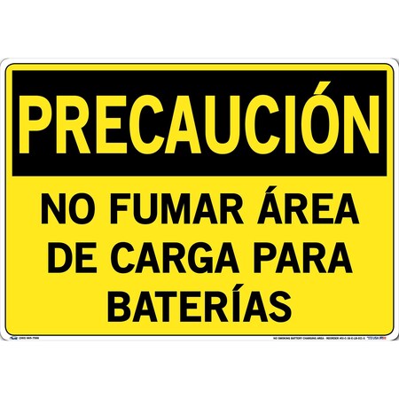 Vestil Vinyl Label Sign, 14-1/2" Height, 20-1/2" Width, Vinyl Label, Rectangle, Spanish SI-C-16-E-LB-011-S